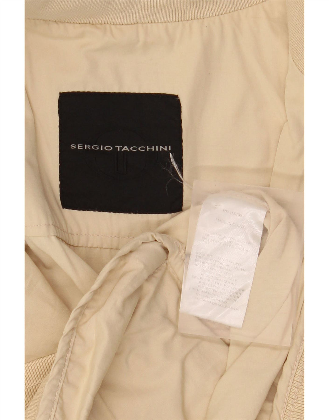 Sergio Tacchini Veste Bomber Homme UK 40 Grand Coton Beige