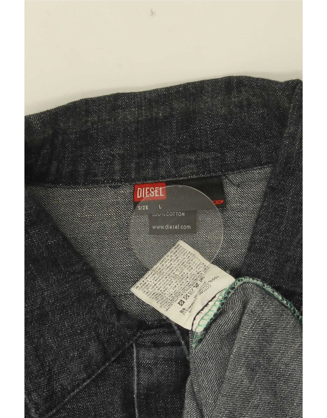 Diesel Veste en Jean Homme UK 40 Large Bleu Marine Coton