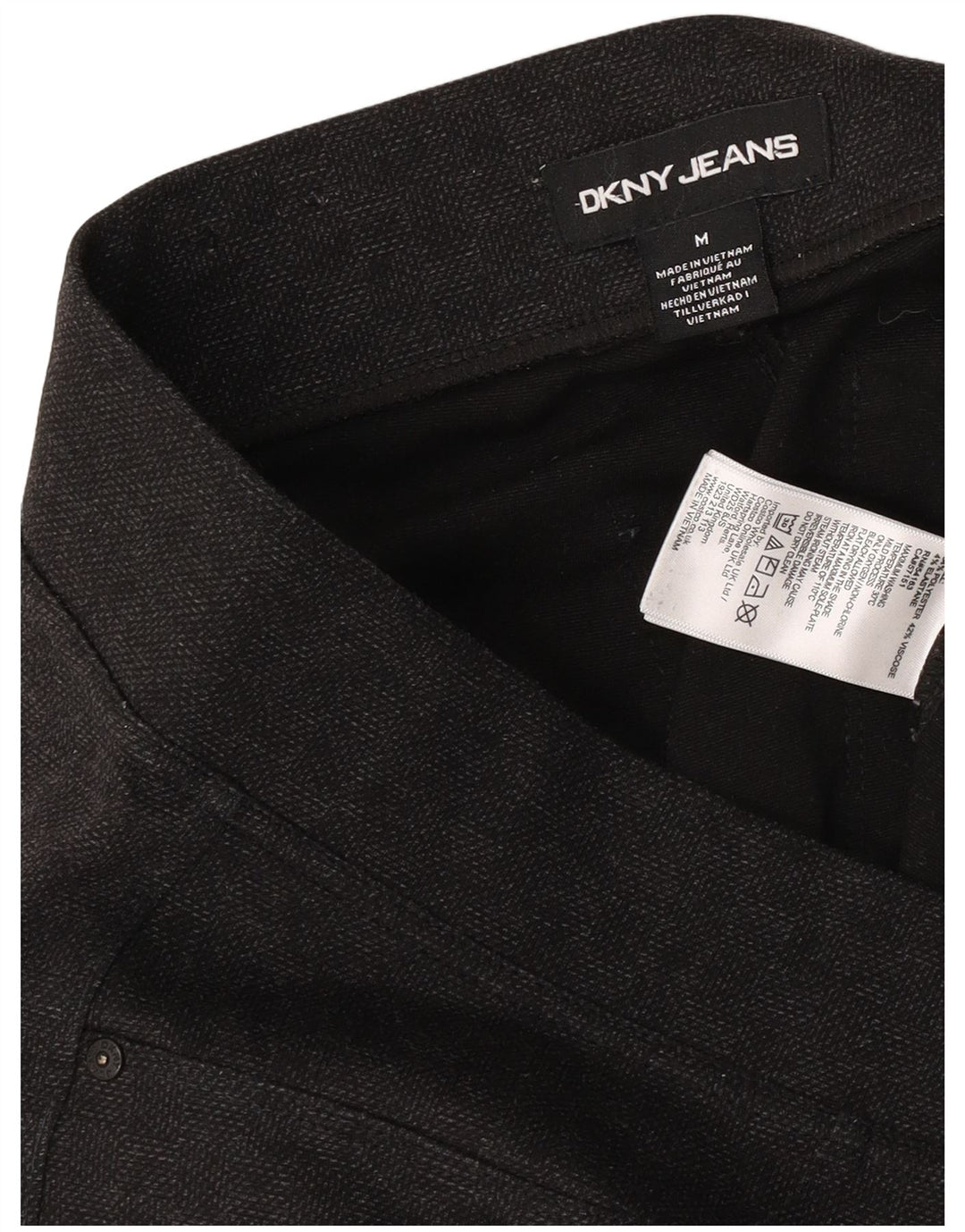 Dkny Pantalon décontracté skinny pour femme Medium W30 L28 Gris à carreaux Polyester