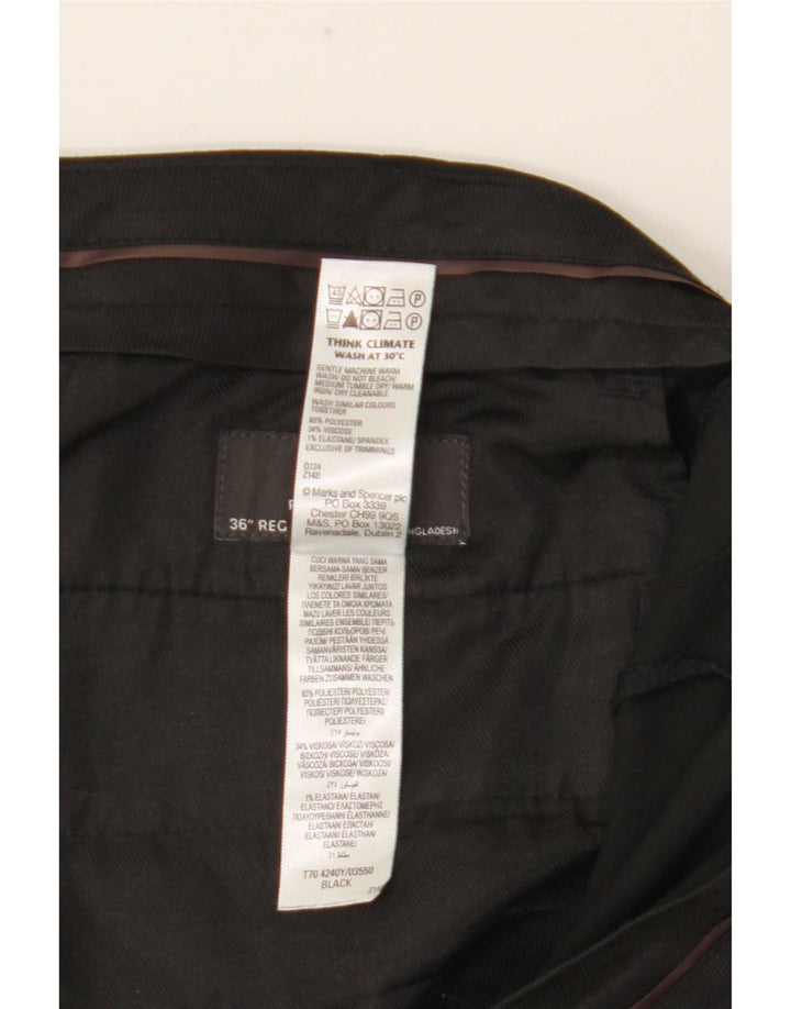 Marks & Spencer Pantalon de costume droit coupe droite pour homme W36 L31 Noir