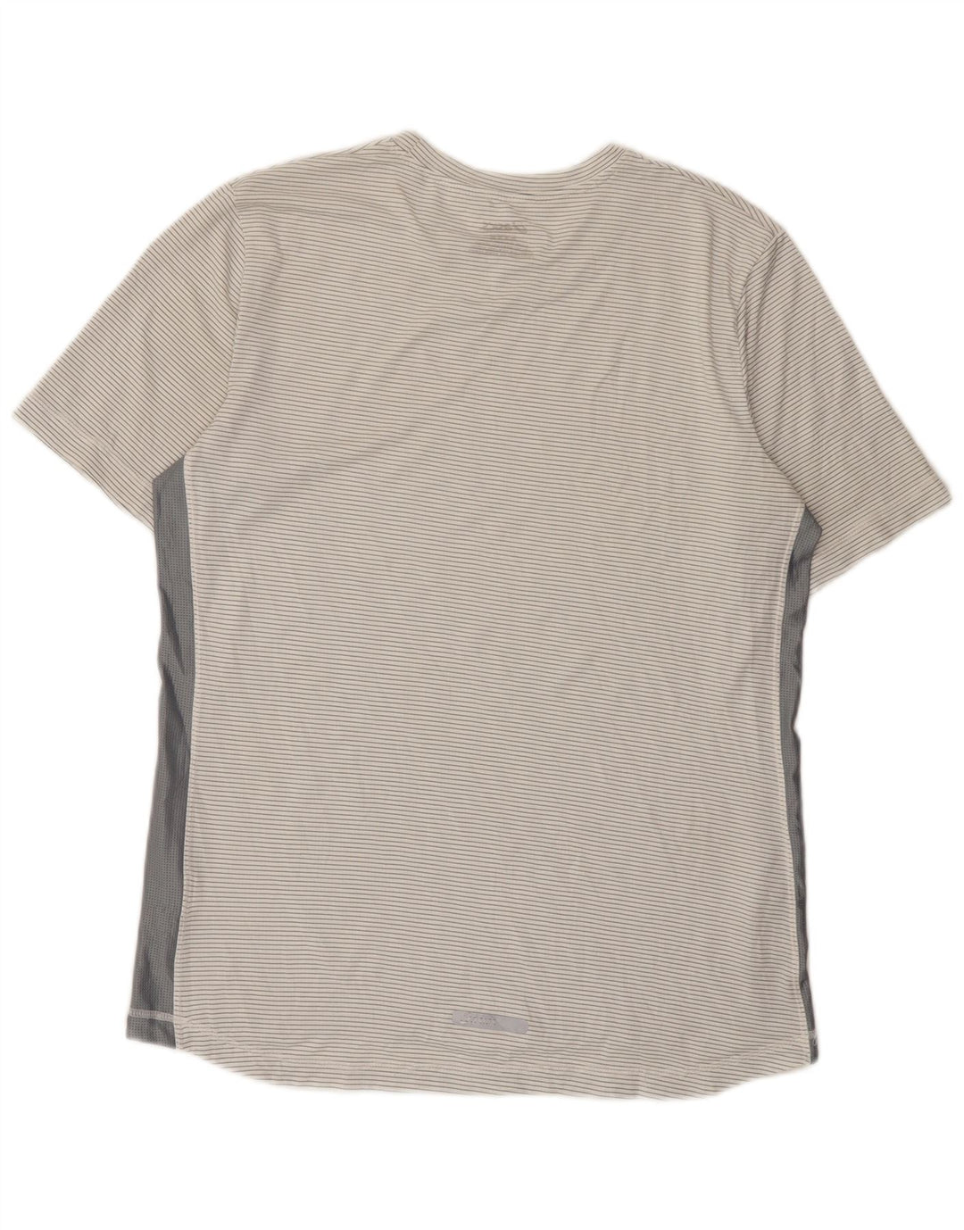 Asics T-shirt pour homme en polyester à fines rayures blanches moyennes