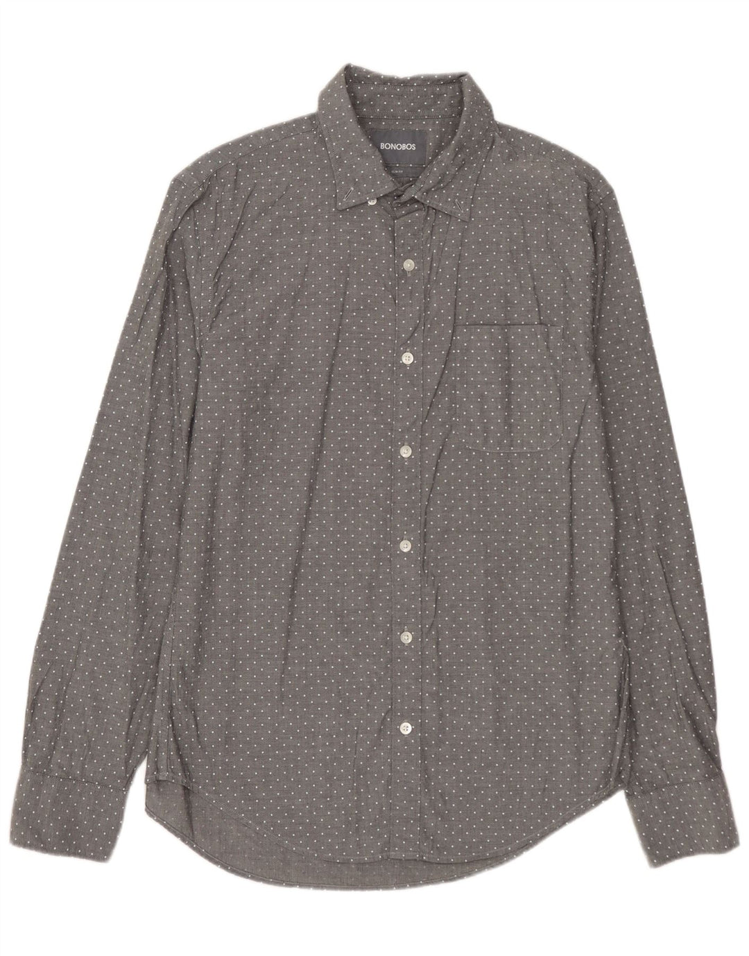 BONOBOS Chemise Slim Homme Gris Moyen à Pois Coton