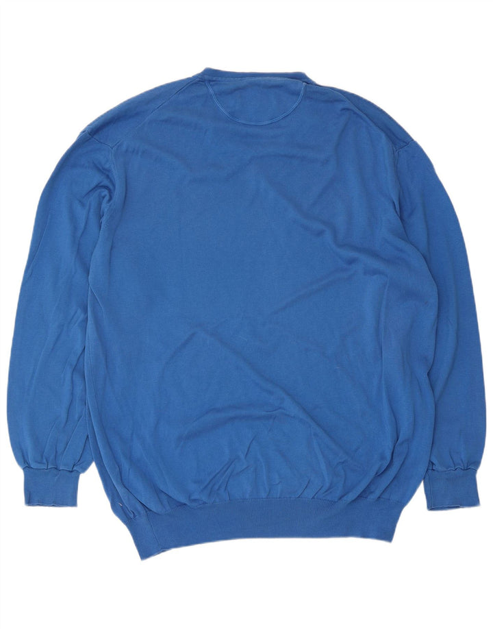 Marlboro Classics Pull col V pour homme 3XL Bleu Coton