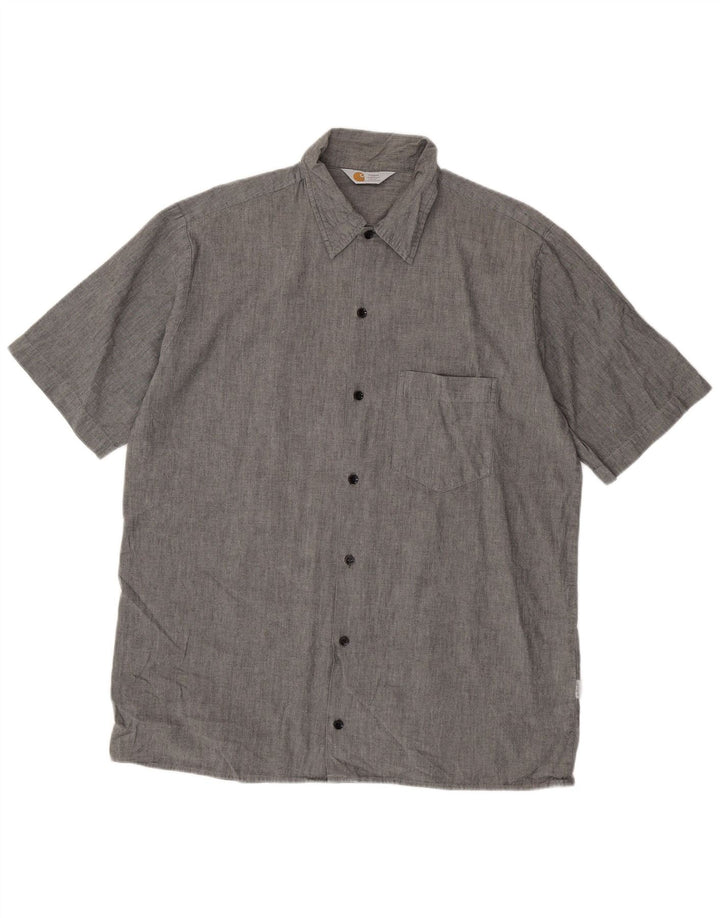 CARHARTT Chemise robuste à manches courtes pour hommes XL en coton gris