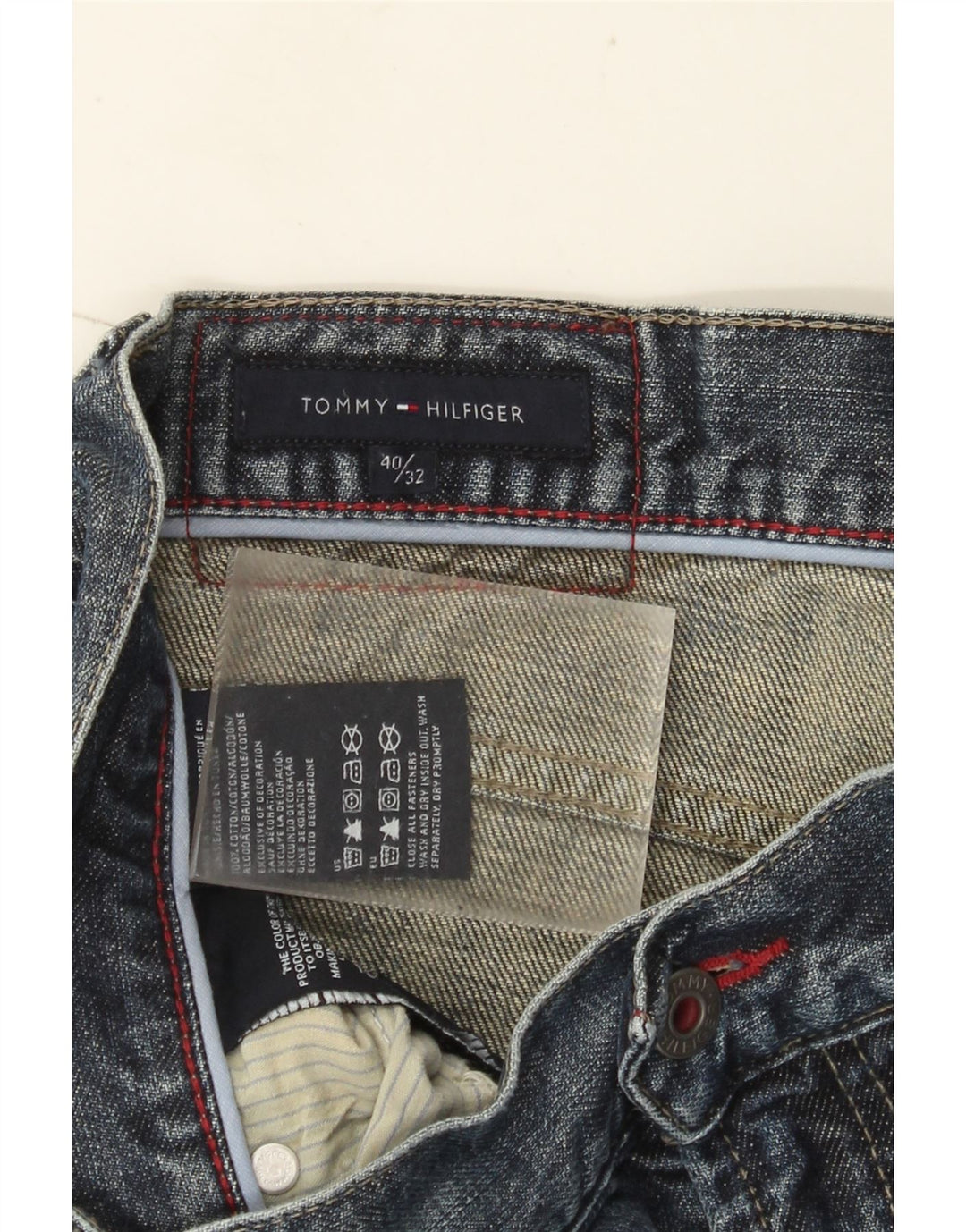 Tommy Hilfiger Jean droit homme W40 L32 bleu coton