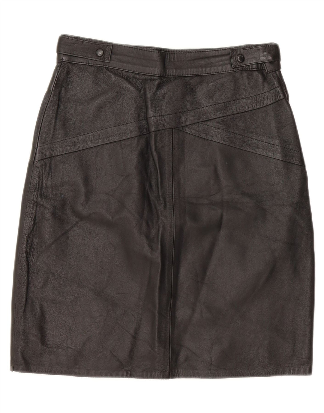 VINTAGE Womens Leather Skirt IT 44 Medium W28  Black Vintage Vintage and Second-Hand Vintage from Messina Hembry 