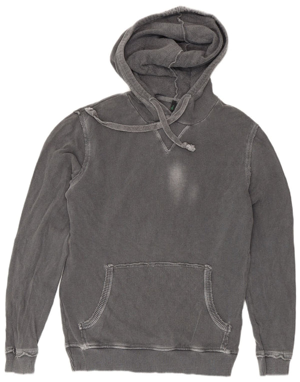 Benetton Pull à capuche pour homme Small Gris Coton