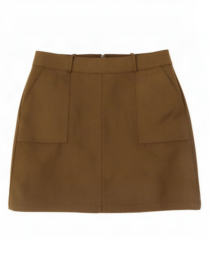 Oasis Mini jupe femme UK 12 Medium W30 Kaki Polyester