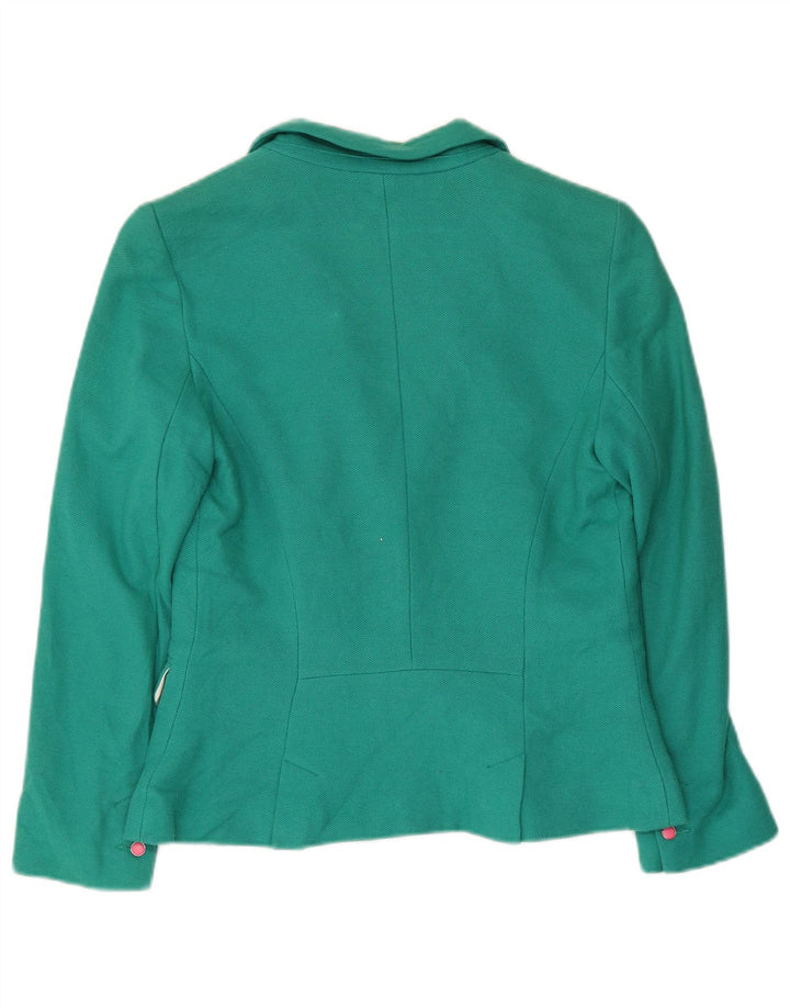 Zara Womens Crop 2 Button Blazer Jacket UK 12 Coton vert moyen