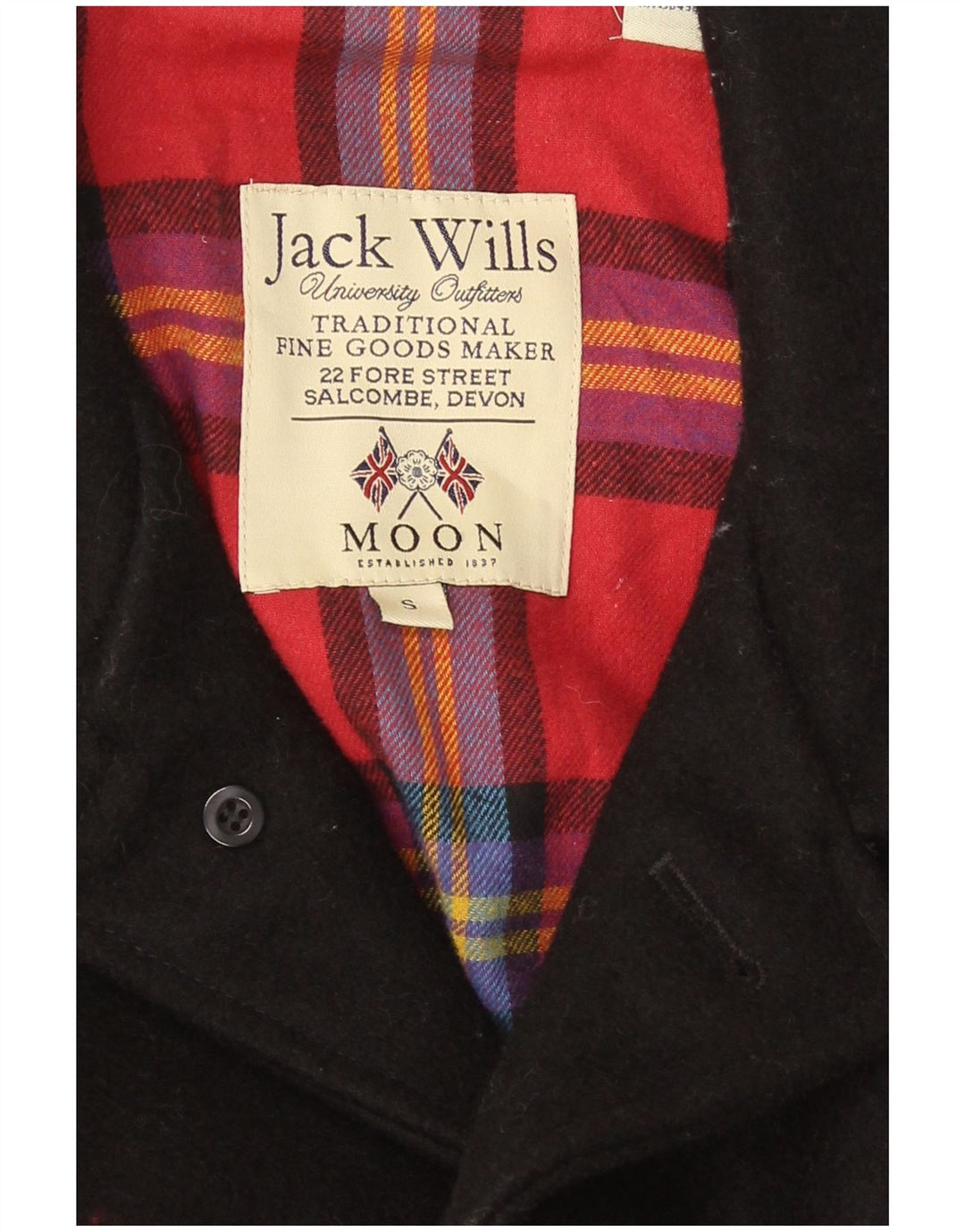 Jack Wills Veste blazer à 3 boutons pour homme UK 36 Petite laine noire
