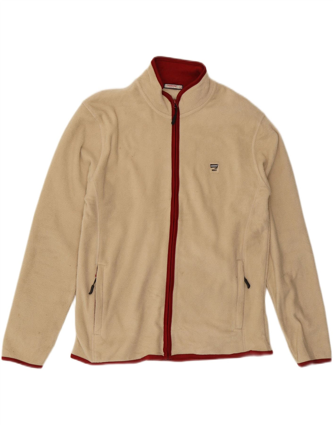 CARRERA Mens Fleece Jacket Large Beige Polyester