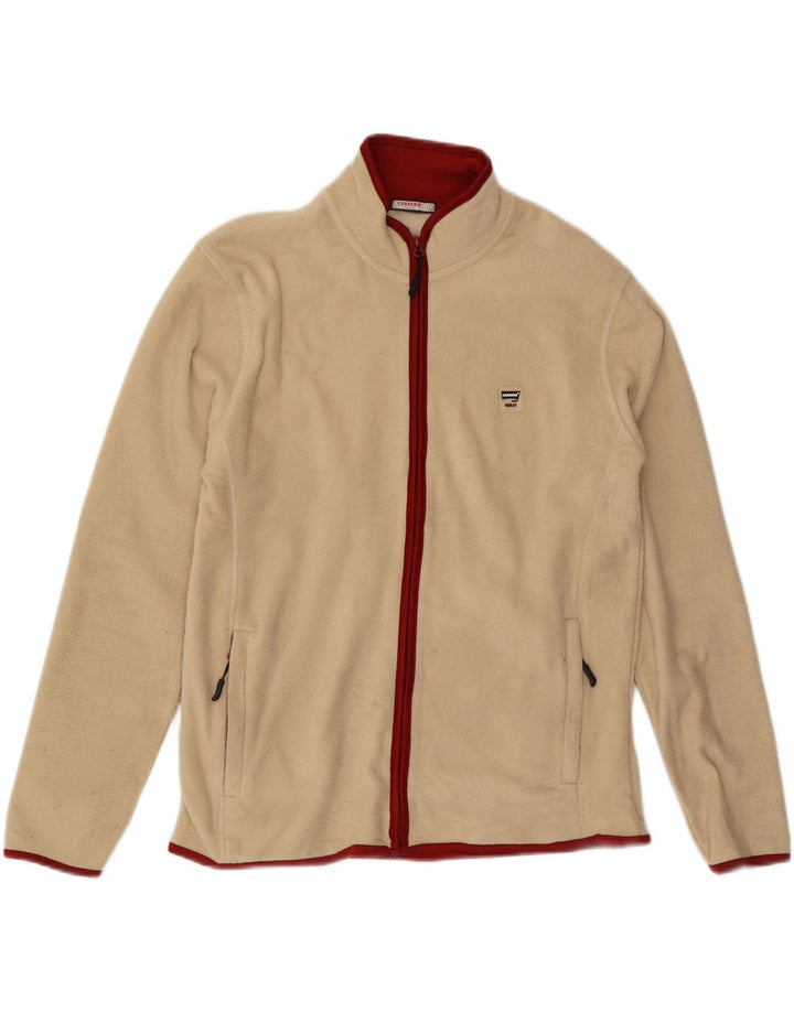 CARRERA Mens Fleece Jacket Large Beige Polyester