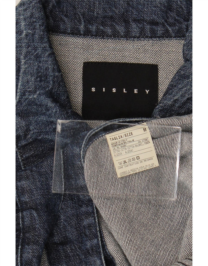 Sisley Veste en Jean Femme UK 14 Coton Bleu Marine Moyen