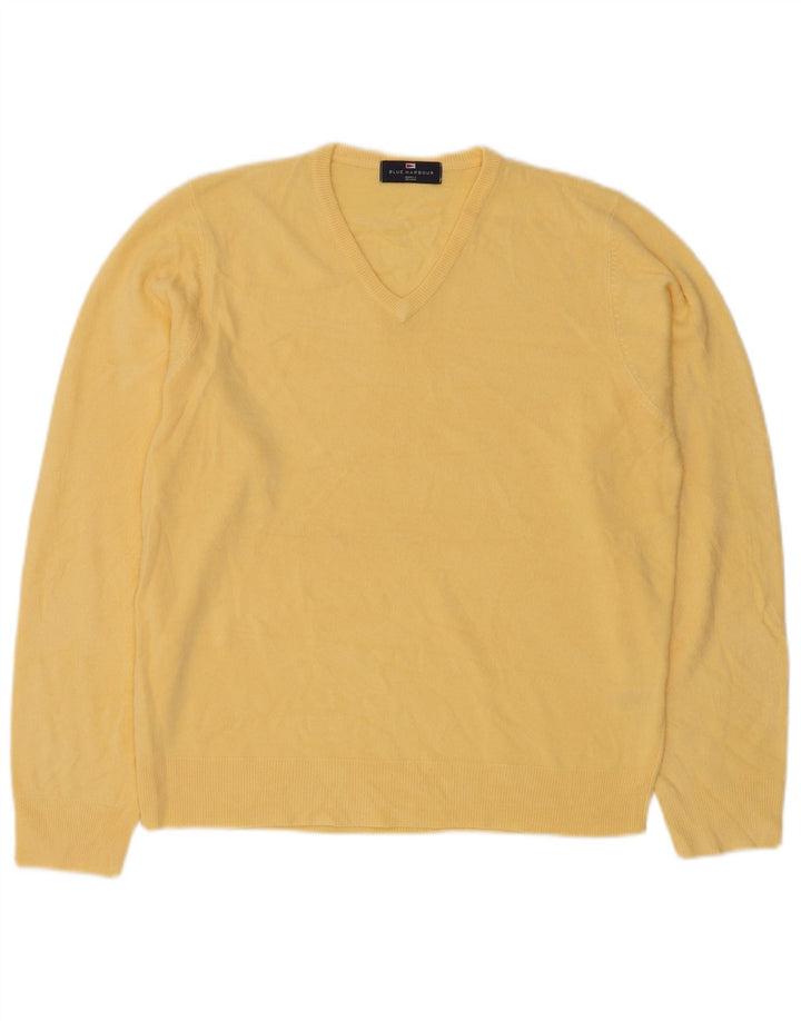 MARKS & SPENCER Pull Blue Harbor Col V Homme Jaune Moyen