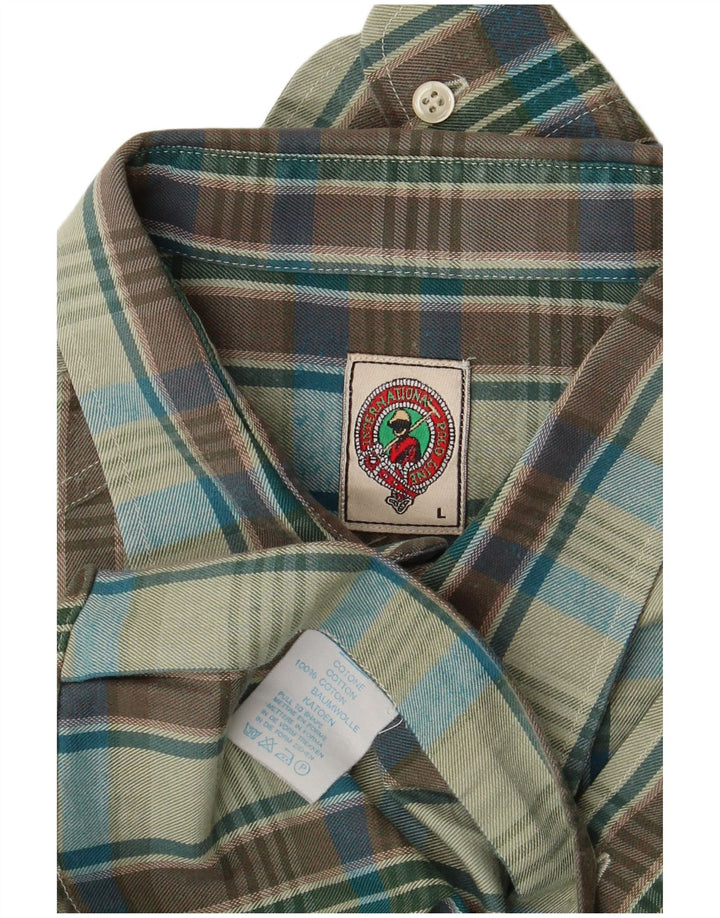 vintage Chemise en flanelle pour hommes Grand coton à carreaux multicolores