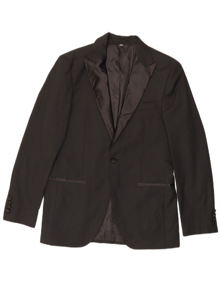 Marks & Spencer Veste blazer à 1 bouton pour homme UK 38 Noir moyen Polyester
