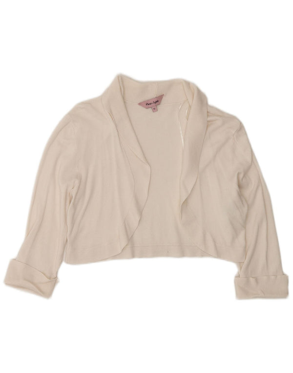 Phase Eight Pull Boléro Ouvert à Manches 3/4 pour Femme UK 12 Viscose Blanche Moyenne