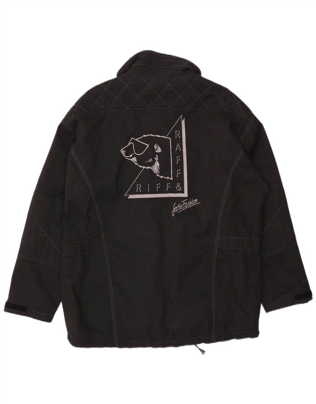 Riff & Riffa Veste coupe-vent graphique pour homme UK 40 Large Noir Polyamide