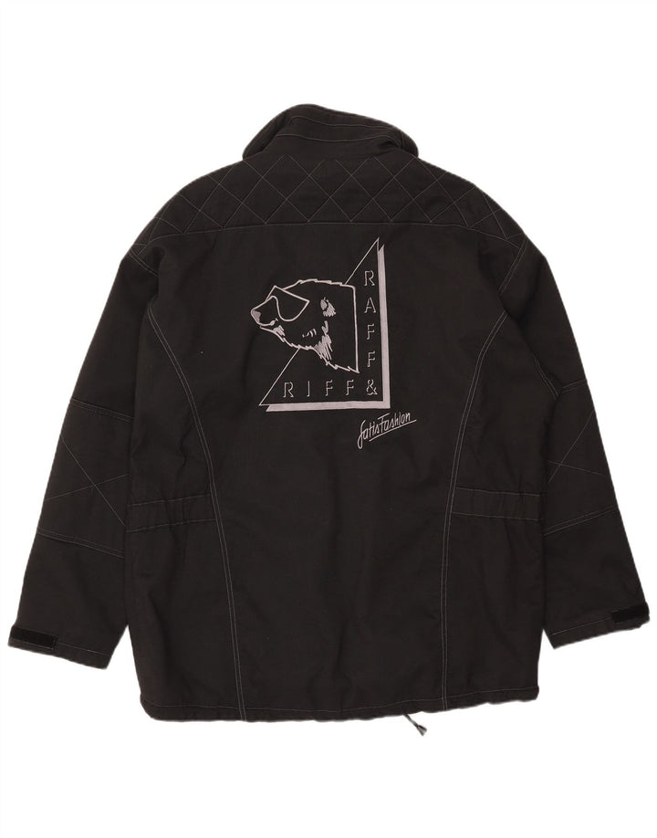 Riff & Riffa Veste coupe-vent graphique pour homme UK 40 Large Noir Polyamide