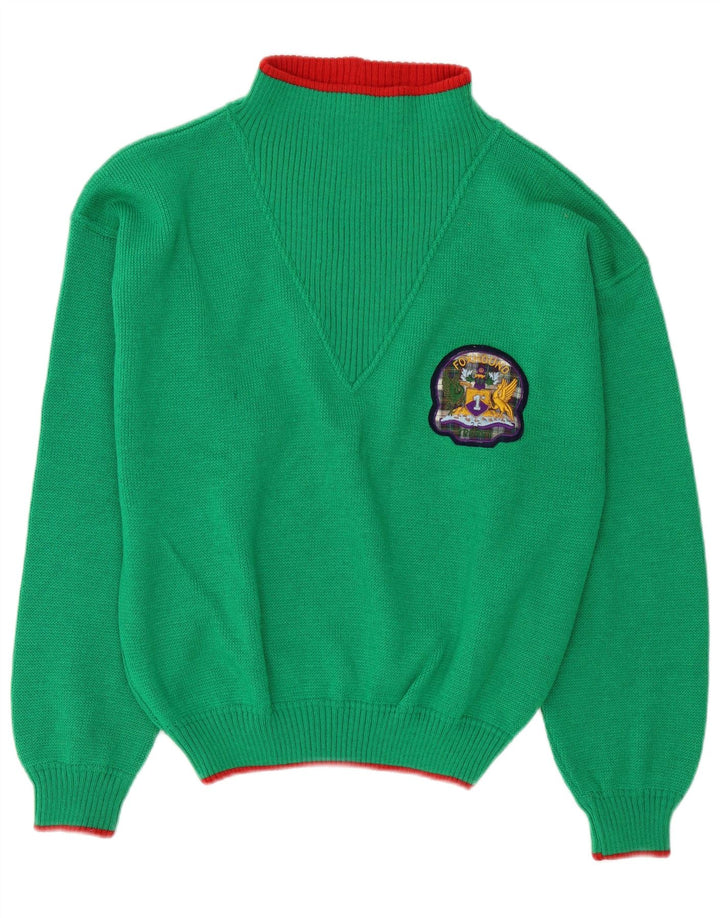 Foxhound Pull graphique à col roulé pour homme en laine verte
