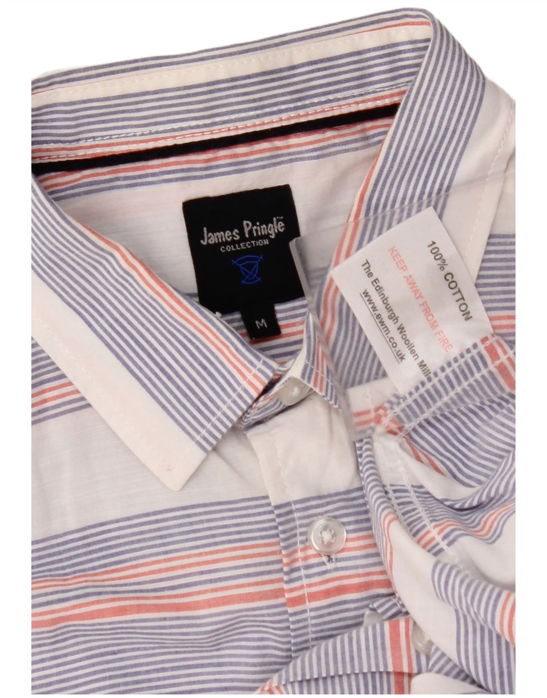 JAMES PRINGLE Chemise à manches courtes homme en coton rayé blanc moyen