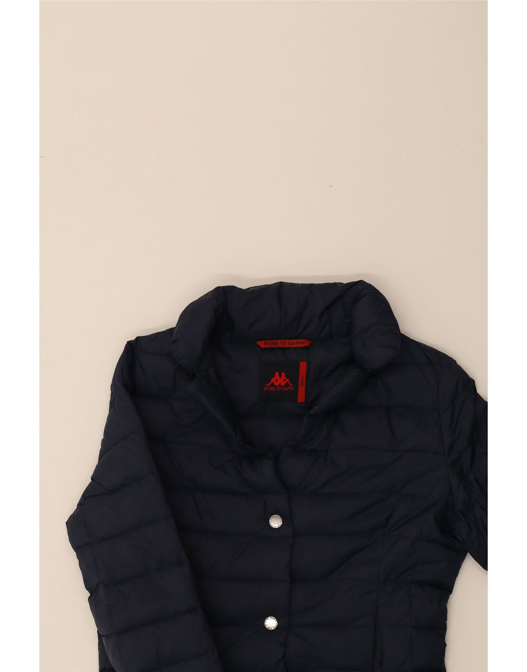 KAPPA Womens Padded Jacket UK 10 Small Navy Blue Nylon Vintage Kappa and Second-Hand Kappa from Messina Hembry 