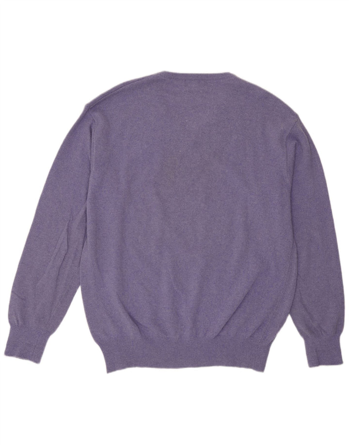Kappa Pull col V pour homme en laine d'agneau Violet Taille L