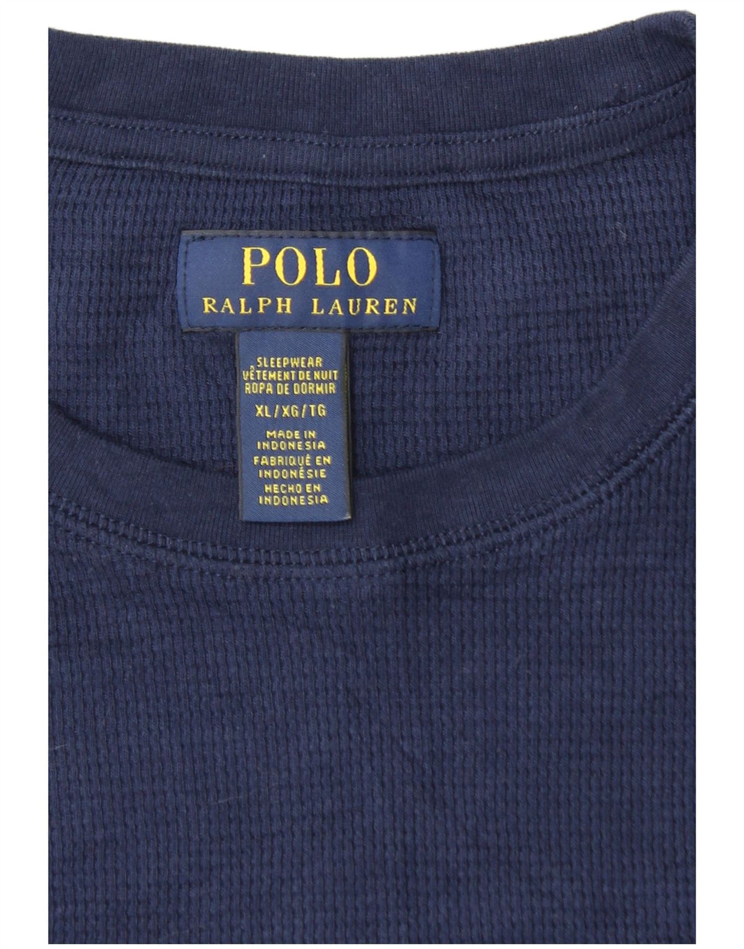 POLO RALPH LAUREN Haut Homme Manches Longues XL Bleu Marine Coton