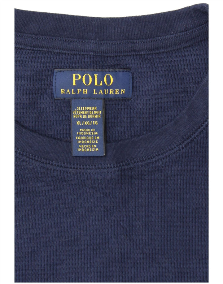 POLO RALPH LAUREN Haut Homme Manches Longues XL Bleu Marine Coton