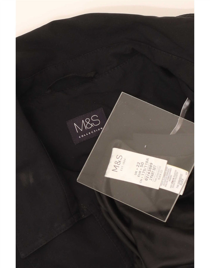 Zara Trench Femme UK 22 3XL Noir Polyester