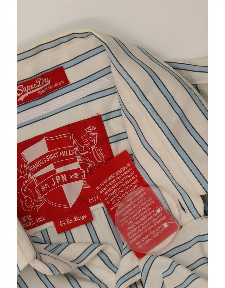 Superdry Chemise Homme 2XL Coton Rayé Blanc