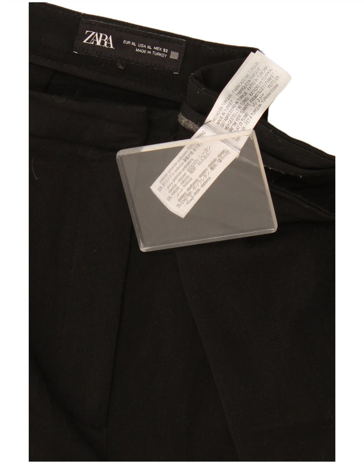Zara Pantalon décontracté Bootcut Femme XL W32 L33 Noir Polyester