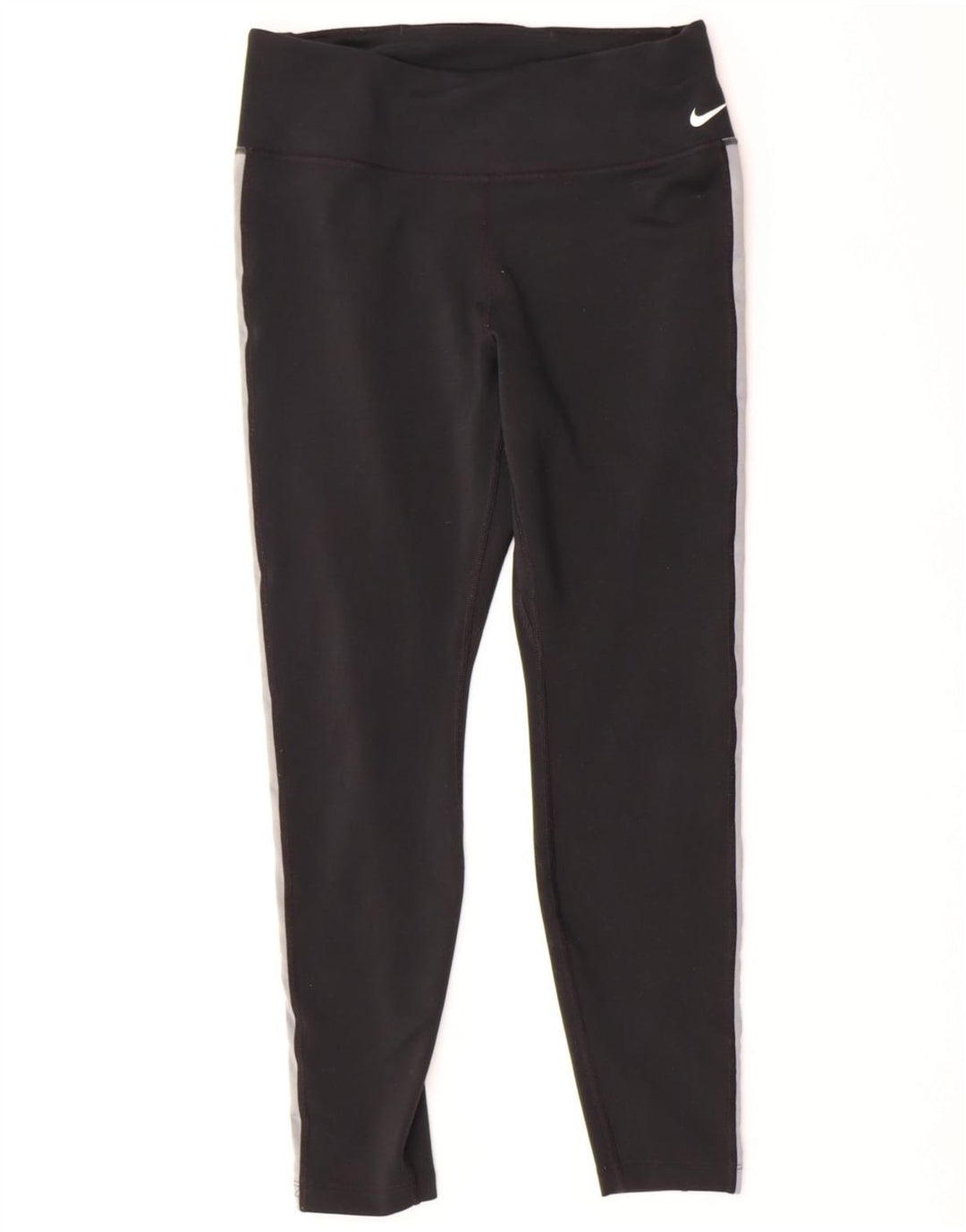 NIKE Womens Crop Graphic Leggings UK 12 Medium  Black Polyester Vintage Nike and Second-Hand Nike from Messina Hembry 