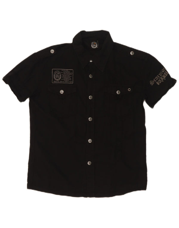Scorpion Bay Chemise graphique à manches courtes pour garçon 11-12 ans 2XL Noir Coton