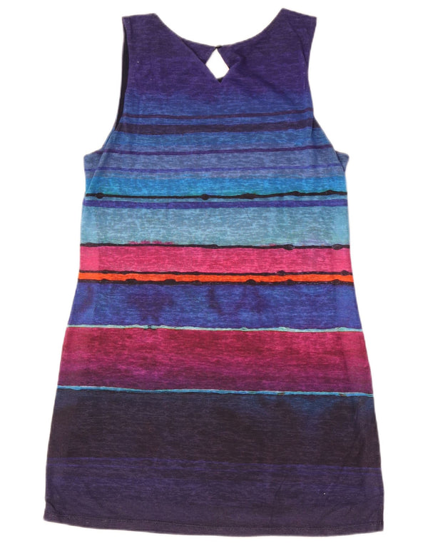 Desigual Womens Graphic T-Shirt Dress UK 18 XL Multicoloured Striped