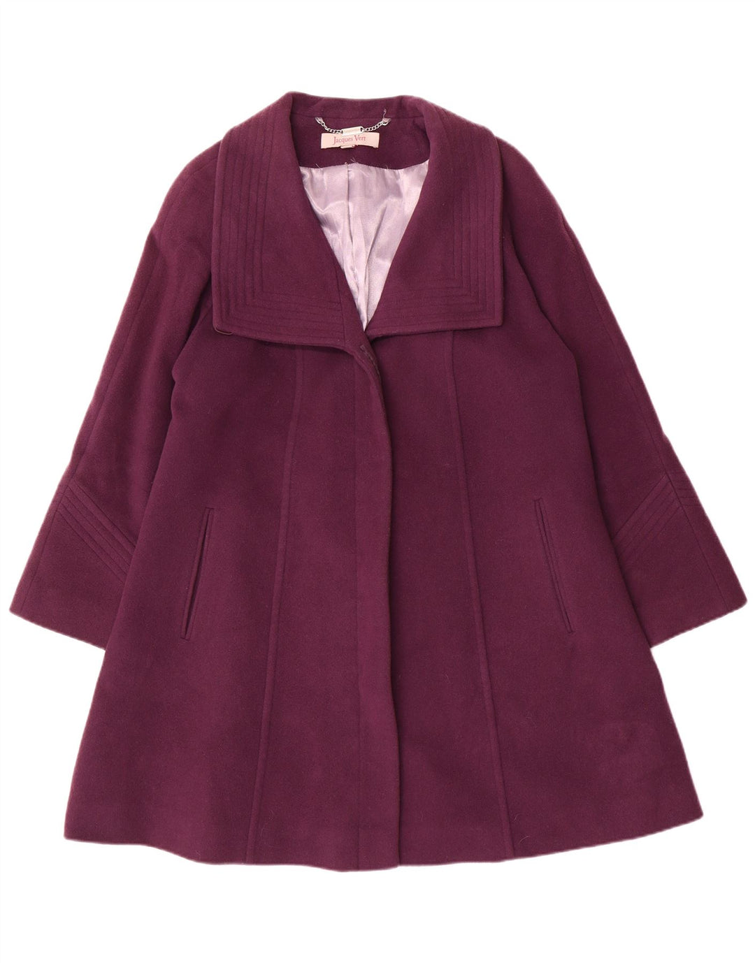 JACQUES VERT Pardessus Femme UK 18 XL Laine Violet