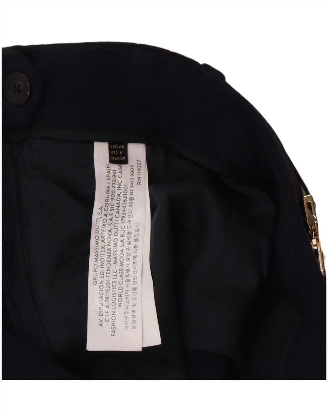 MASSIMO DUTTI Pantalon Chino Femme EU 40 Medium W30 L28 Bleu Marine