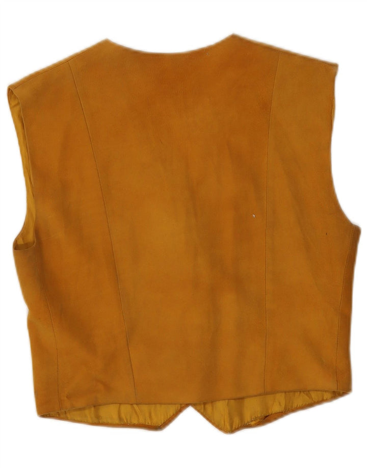 gilet en daim femme vintage UK 8 Petit Beige