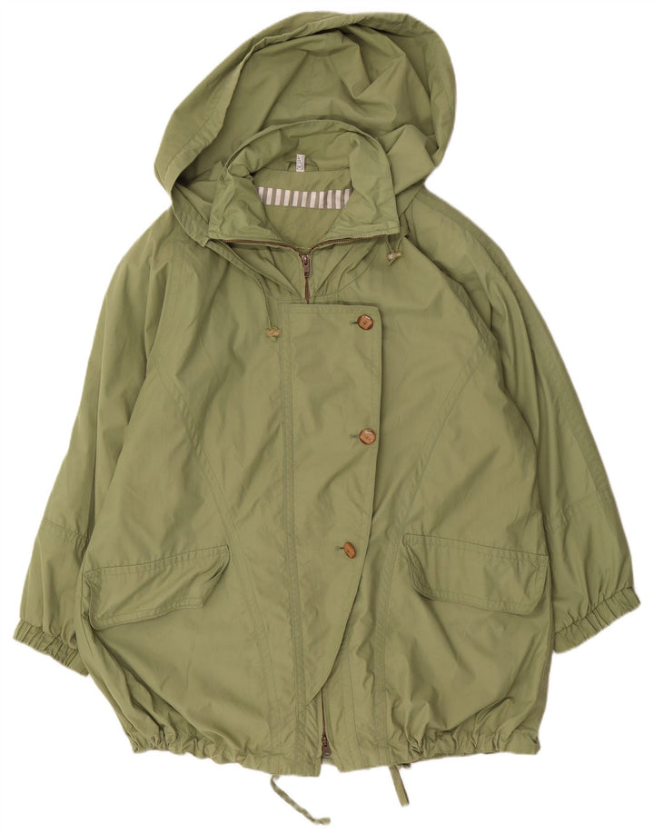Gallery Veste de pluie surdimensionnée à capuche pour femme UK 12 Vert moyen Polyester