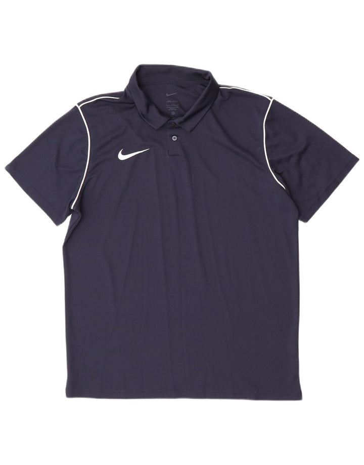 Nike Polo Dri Fit pour homme Bleu marine Taille L