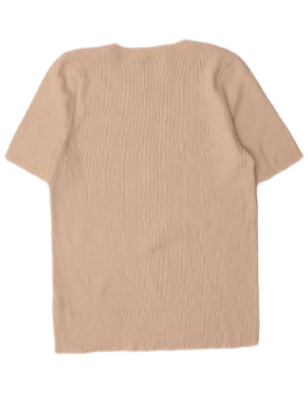 Ralph Lauren T-Shirt Femme Top UK 14 Grand Coton Blanc Cassé