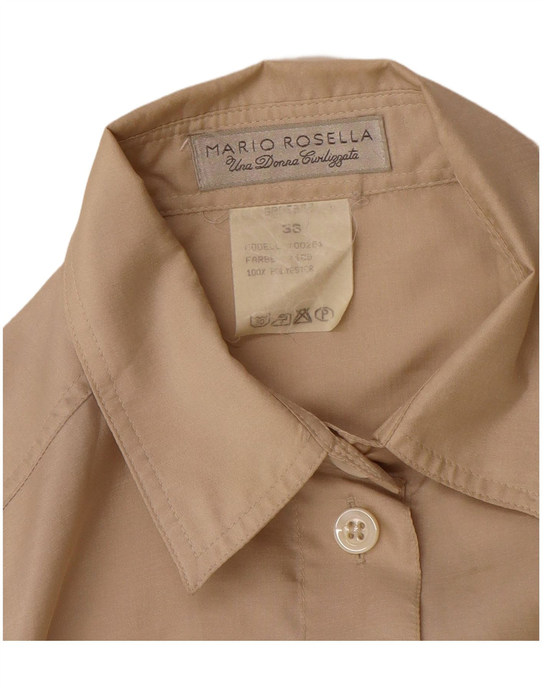 Mario Rosella Chemisier surdimensionné pour femme EU 36 Petit Beige Polyester