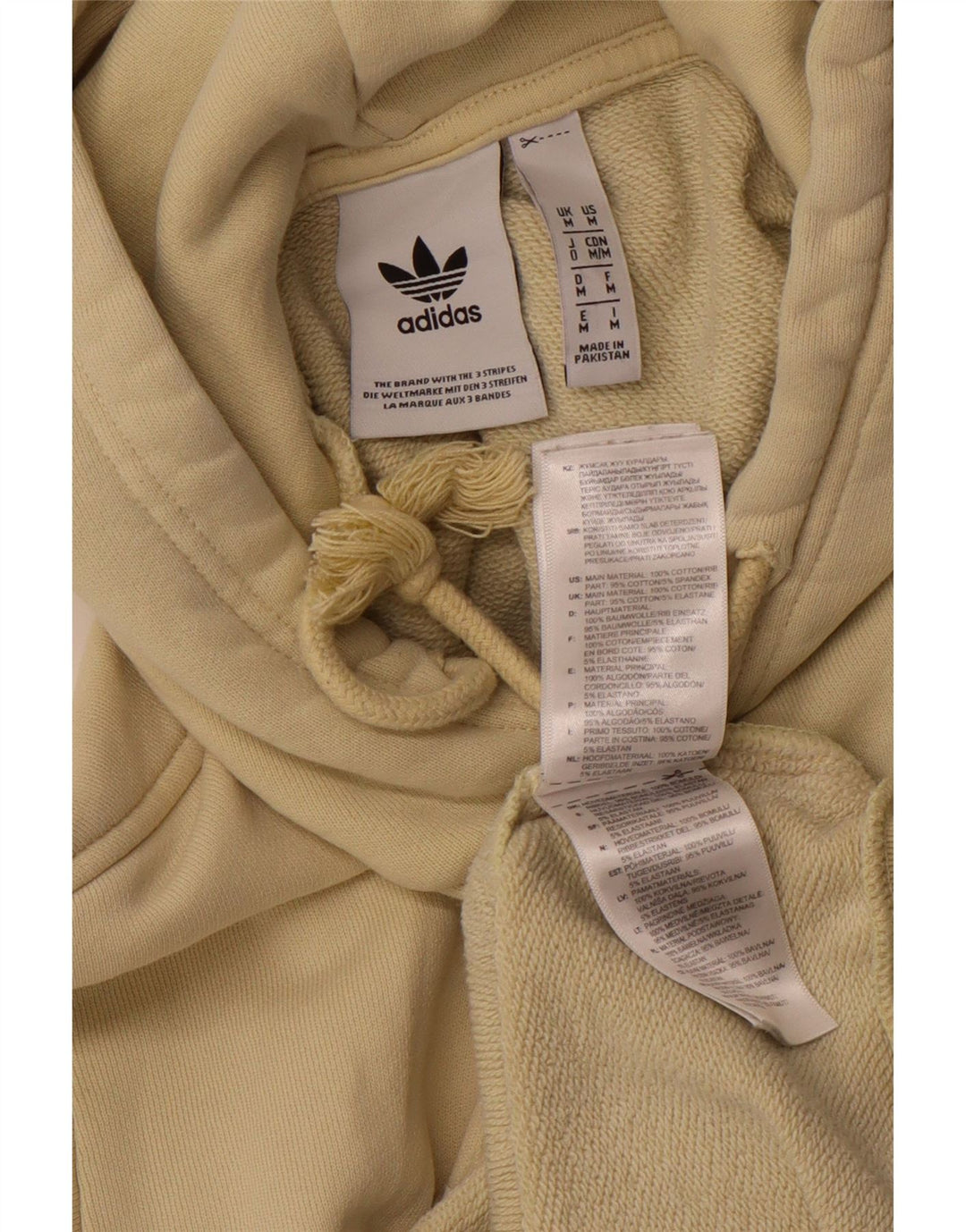 ADIDAS Pull à capuche graphique pour homme en coton jaune moyen