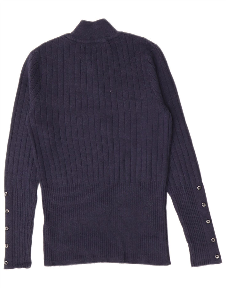 Marks & Spencer Pull col roulé pour femme UK 10 Small Bleu marine