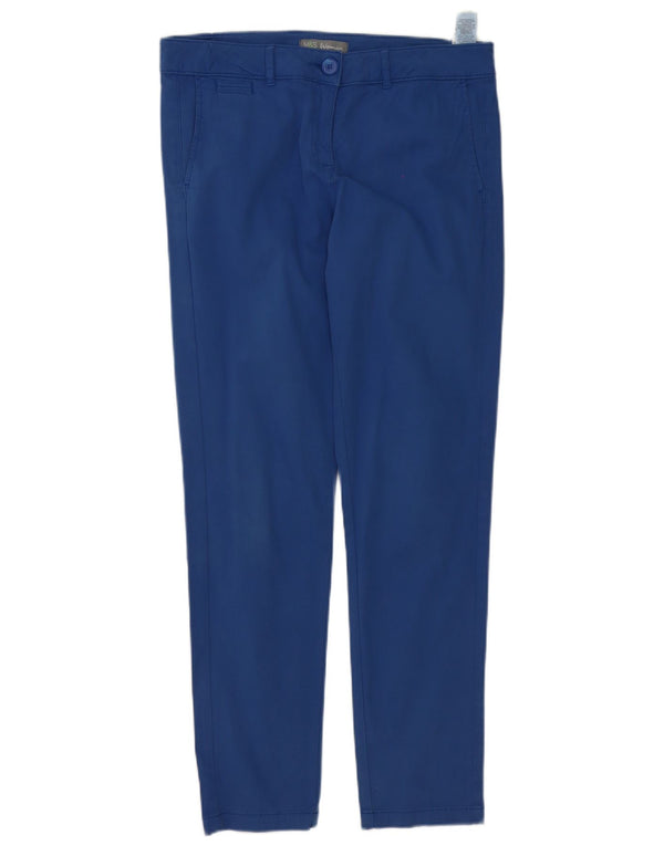 Marks & Spencer Pantalon chino slim pour femme UK 12 Medium W32 L30 Bleu Coton