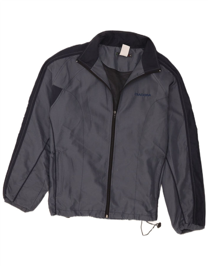 Diadora Veste de survêtement pour homme Large Bleu Marine Colorblock Polyester