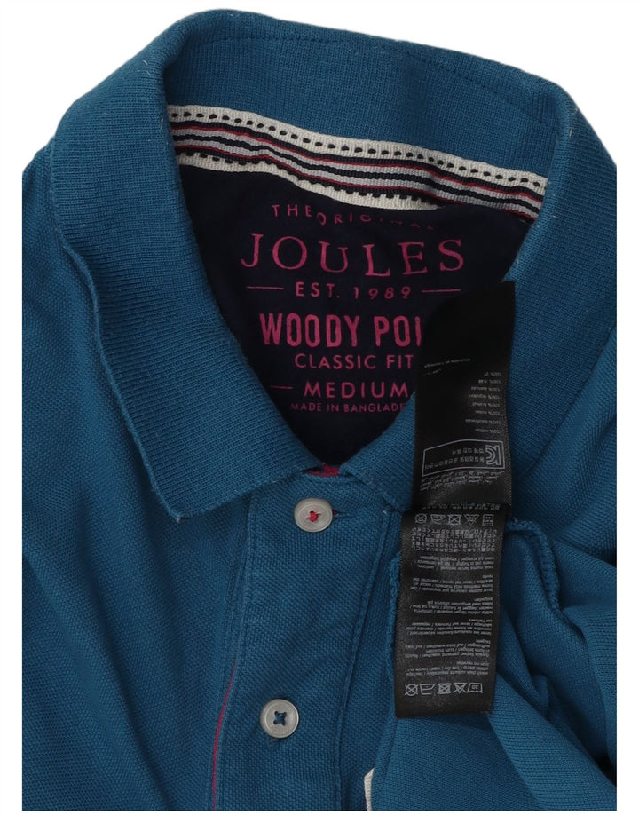 JOULES Mens Classic Fit Polo Shirt Medium Blue Cotton