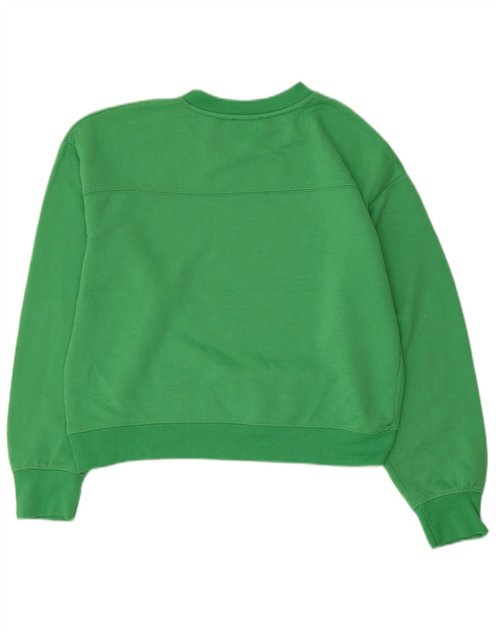 Zara Womens Crop Sweatshirt Jumper UK 14 Polyester Vert Moyen