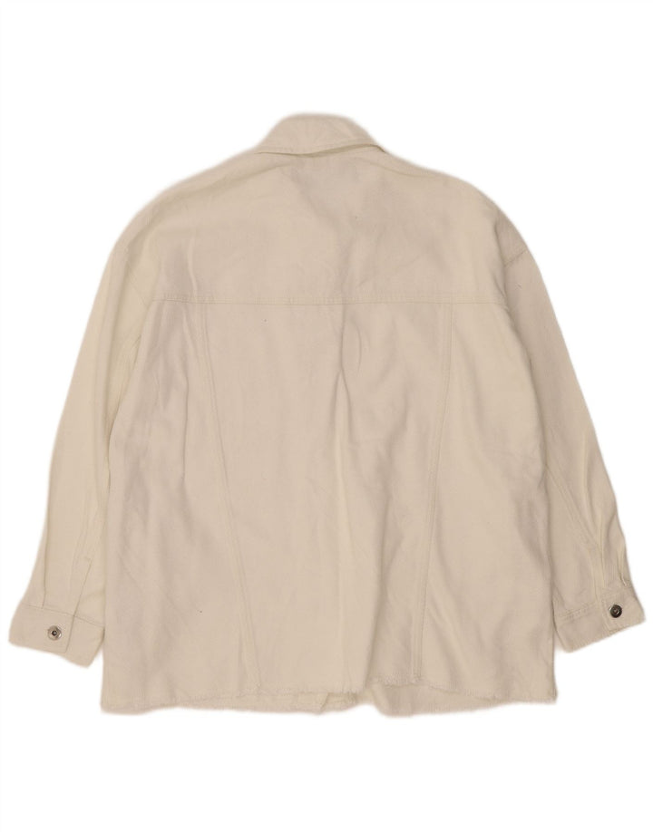 Zara Femme Surchemise UK 10 Petit Coton Blanc
