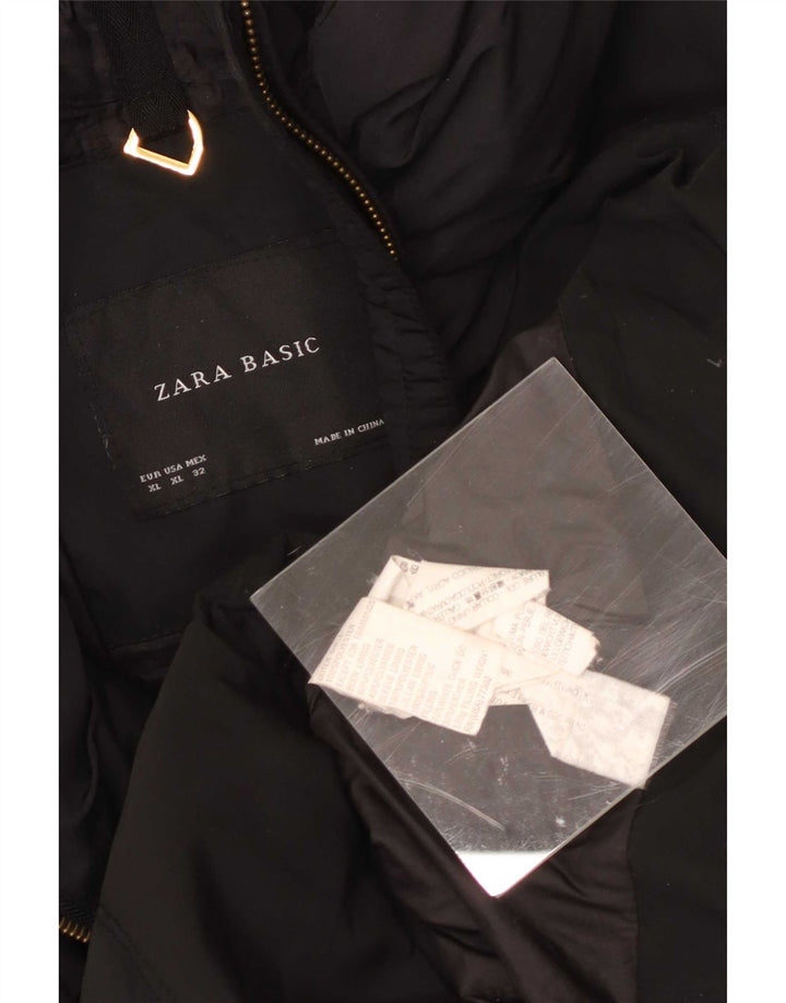 Zara Veste matelassée pour femme UK 18 XL Noir Polyester